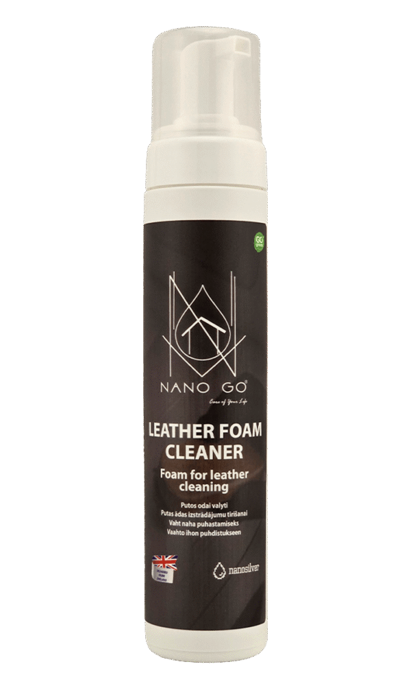 NANO GO Leather Foam Cleaner пена для чистки кожи 250 мл белый флакон с дозатором пены