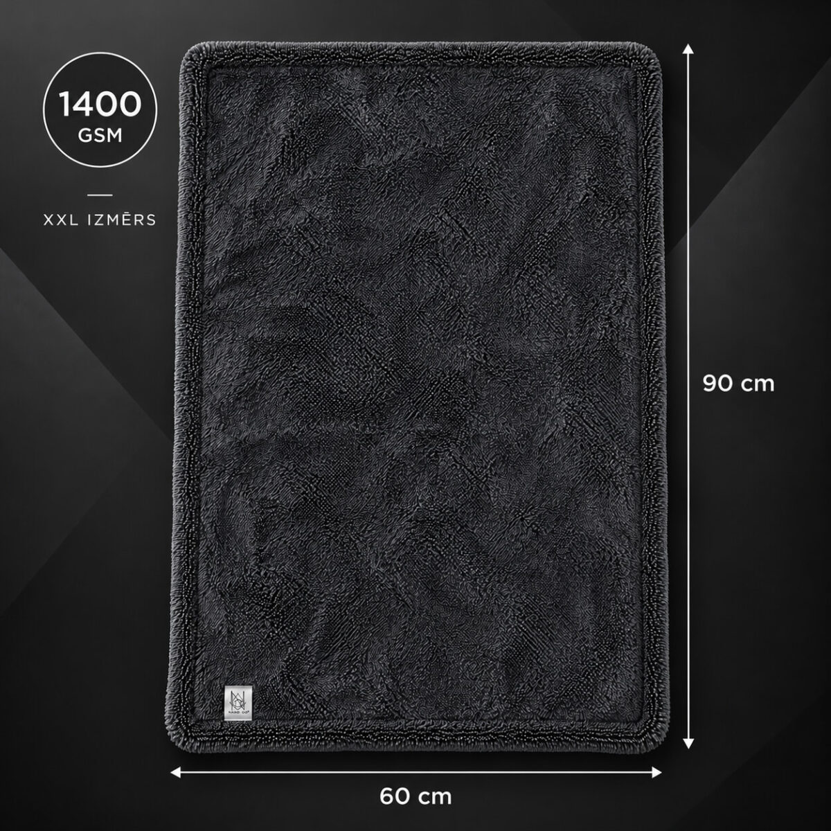 NANO GO XXL Drying Towel | 60 × 90 cm NANO GO XXL microfiber car drying towel showing its 60 × 90 cm dimensions
