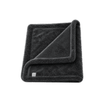 Folded dark grey NANO GO XXL microfiber car drying towel with twisted-loop texture